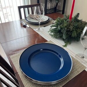 Pottery Barn Blue Charger Plate Accent! Add these 2 your table- pop of color!